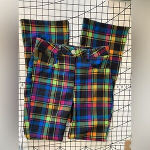 Delias rainbow plaid pants size xs